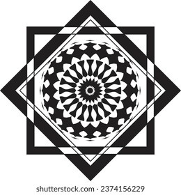 Stock Illustration: Mandala pattern design with hand drawn, Vector mandala Oriental pattern, Unique design with petal flower. Concept relax and meditation use for page logo book