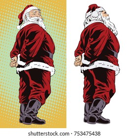 Stock illustration. People in retro style. Happy santa.