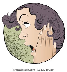 Stock illustration. Portrait of a surprised girl.