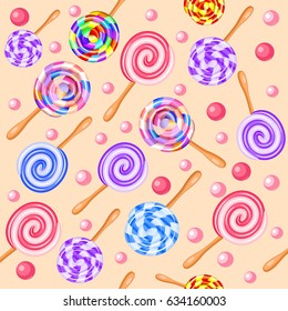 Stock Illustration seamless background of sweet fruit candy