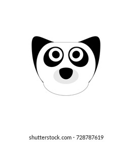 stock illustration Simply panda,face of The giant panda sign, world's most threatened animals.bear family,logo type vector art.