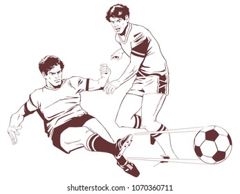 Stock illustration. Soccer players.