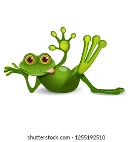 Stock Illustration Thick Frog Resting on a White Background