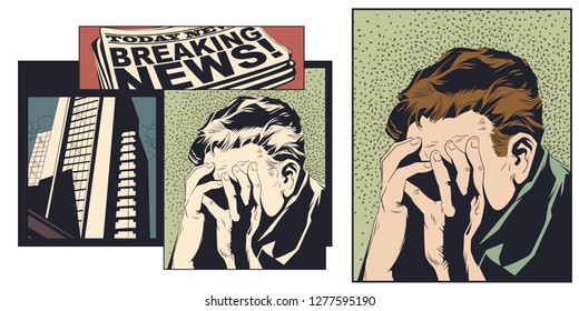 Stock illustration. Upset businessman.