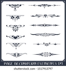 Stock illustration. Vector set of calligraphic design elements and page decor.