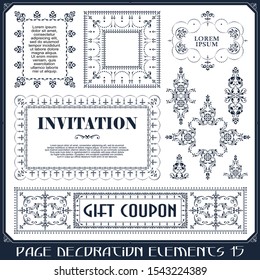 Stock illustration. Vector set of calligraphic design elements and page decor.