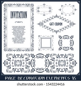 Stock illustration. Vector set of calligraphic design elements and page decor.