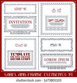 Stock illustration. Vector set of calligraphic design elements and page decor.