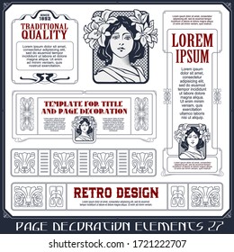 Stock illustration. Vector set of calligraphic design elements and page decor.