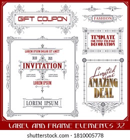 Stock illustration. Vector set of calligraphic design elements and page decor.