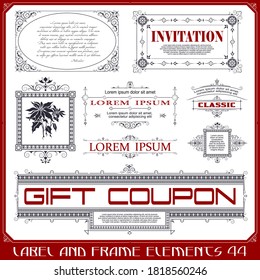 Stock illustration. Vector set of calligraphic design elements and page decor.