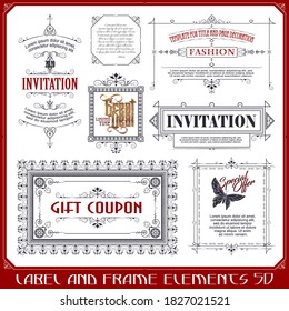 Stock illustration. Vector set of calligraphic design elements and page decor.