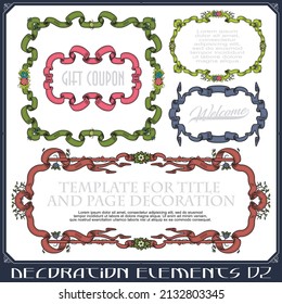 Stock illustration. Vector set of calligraphic design elements and page decor.