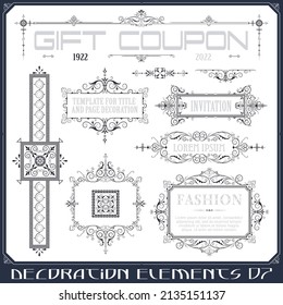 Stock illustration. Vector set of calligraphic design elements and page decor.