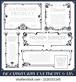 Stock illustration. Vector set of calligraphic design elements and page decor.