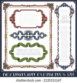 Stock illustration. Vector set of calligraphic design elements and page decor.