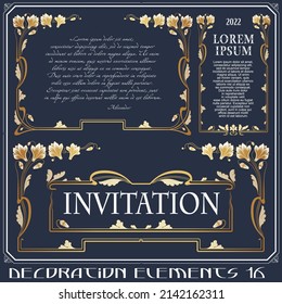 Stock illustration. Vector set of calligraphic design elements and page decor.