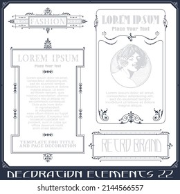 Ilustración bursátil. Conjunto vectorial de elementos de diseño caligráfico y decoración de página.
