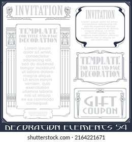 Ilustración bursátil. Conjunto vectorial de elementos de diseño caligráfico y decoración de página.