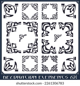Ilustración bursátil. Conjunto vectorial de elementos de diseño caligráfico y decoración de página.