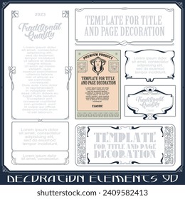 Stock illustration. Vector set of calligraphic design elements and page decor.