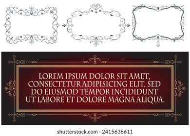 Stock illustration. Vector set of calligraphic design elements and page decor.