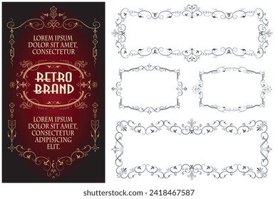 Stock illustration. Vector set of calligraphic design elements and page decor.