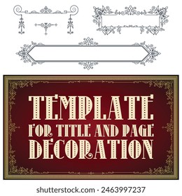 Stock illustration. Vector set of calligraphic design elements and page decor.