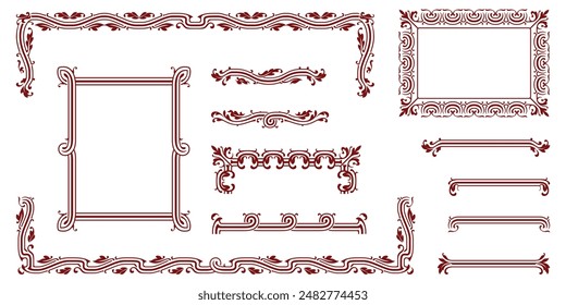Stock illustration. Vector set of calligraphic design elements and page decor.
