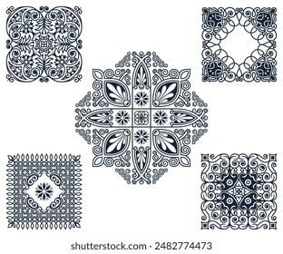 Ilustración estándar. Vector conjunto de Elementos de diseño caligráficos y decoración de página.