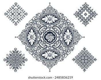 Stock illustration. Vector set of calligraphic design elements and page decor.