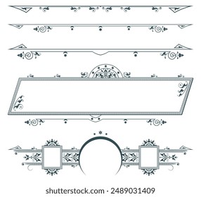 Stock illustration. Vector set of calligraphic design elements and page decor.