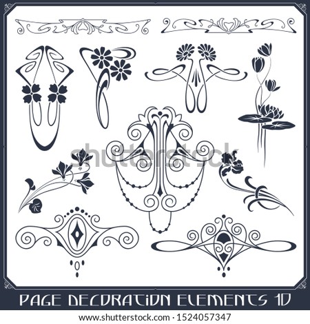 Stock illustration. Vector set of calligraphic design elements and page decor.
