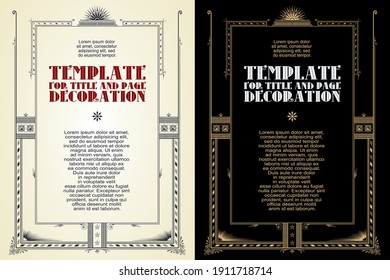 Stock illustration. Vector template flyer, invitations or greeting cards. 