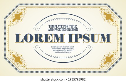 Stock illustration. Vector template flyer, invitations or greeting cards. 