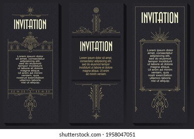 Stock illustration. Vector template flyer, invitations or greeting cards. 