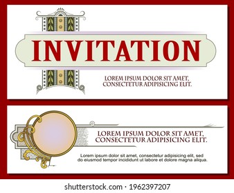 Stock illustration. Vector template flyer, invitations or greeting cards. 