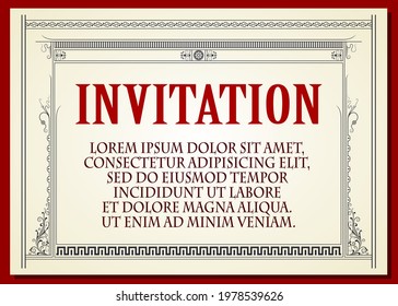 Stock illustration. Vector template flyer, invitations or greeting cards. 