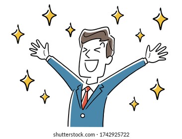 Stock illustration: very pleased businessman