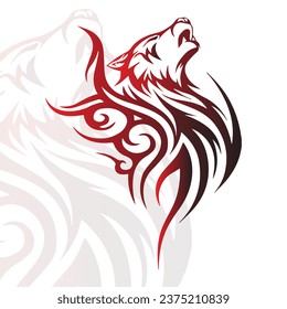 Stock illustration of a wolf tattoo for art with animals. Cool tattoo illustrations seen. Illustration - Illustration of a Wolf