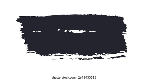 Imagen de stock de pinceladas creativas sobre fondo blanco. Cepillo negro Stock sobre fondo aislado. Abstractas trazo de pincel negro sobre fondo blanco con pintura al óleo de colores.