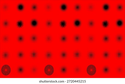 Imagen de stock de pinceladas creativas sobre fondo blanco.  Cepillo negro Stock sobre fondo aislado. Pincelada negra Abstractas sobre fondo rojo Pintura al óleo colorida roja.
