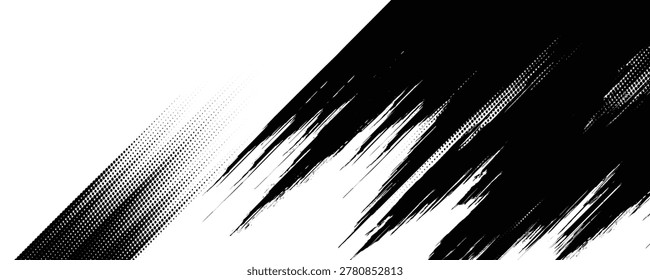 Stock image of creative brush strokes on white background. Black brush Stock on isolated background. Abstract black brush stroke on white background