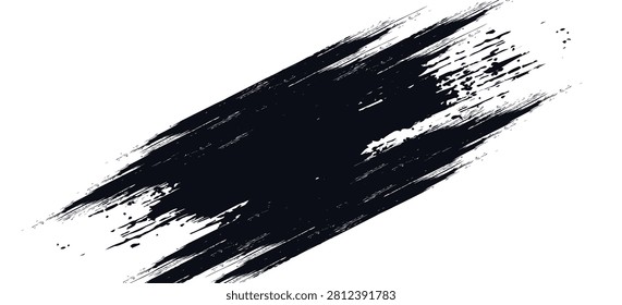 Stock image of creative brush strokes on white background. Black brush Stock on isolated background. Abstract black brush stroke on white background