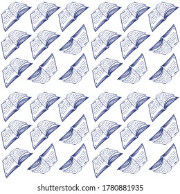 Stock image. Pattern of a vector illustration of books on a white background. school textbook.