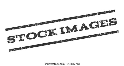 Stock Images watermark stamp. Text tag between parallel lines with grunge design style. Rubber seal stamp with dust texture. Vector gray color ink imprint on a white background.