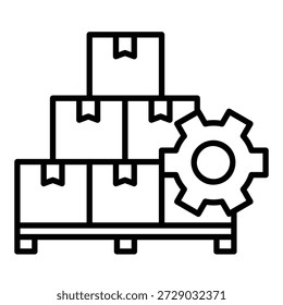 Icono de control de inventario o stock en el almacén