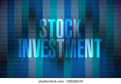 Stock Investment binary sign concept illustration design graphic