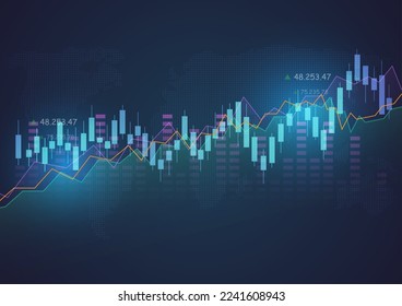 stock investment financial graph market trading concept background