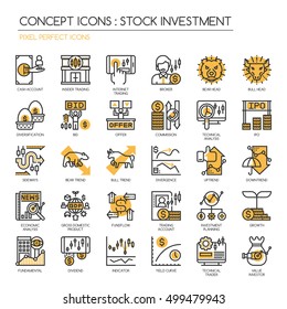 Stock Investment , Thin Line and Pixel Perfect Icons